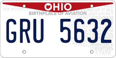 OH license plate GRU5632