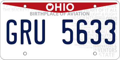 OH license plate GRU5633