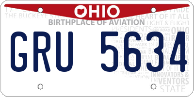 OH license plate GRU5634