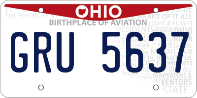 OH license plate GRU5637