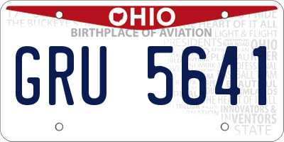 OH license plate GRU5641