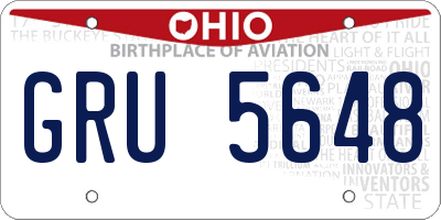 OH license plate GRU5648