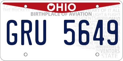 OH license plate GRU5649