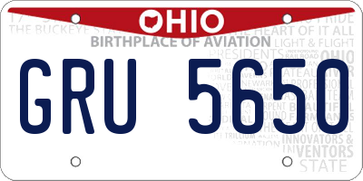 OH license plate GRU5650