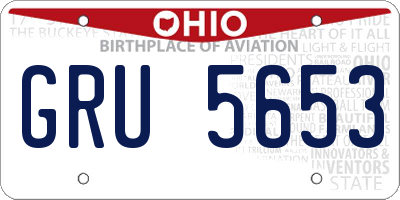 OH license plate GRU5653