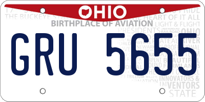 OH license plate GRU5655