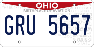 OH license plate GRU5657