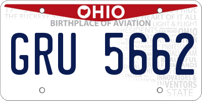 OH license plate GRU5662