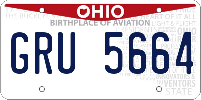 OH license plate GRU5664