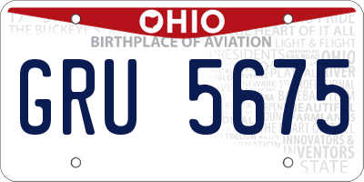 OH license plate GRU5675