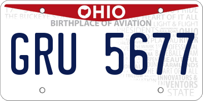 OH license plate GRU5677