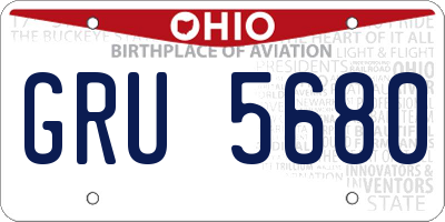 OH license plate GRU5680