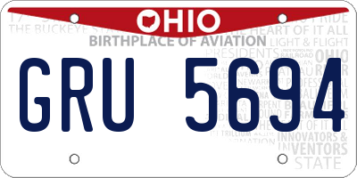 OH license plate GRU5694