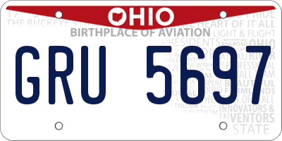 OH license plate GRU5697