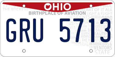 OH license plate GRU5713