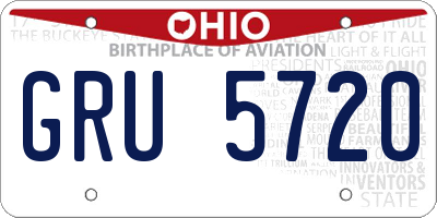 OH license plate GRU5720