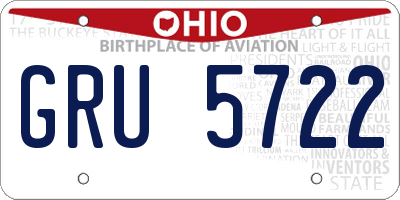 OH license plate GRU5722