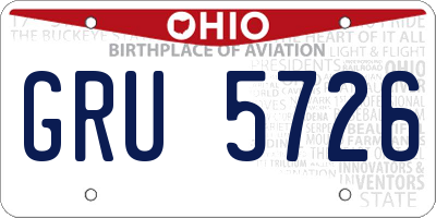 OH license plate GRU5726