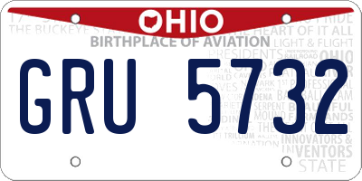 OH license plate GRU5732
