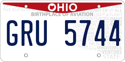 OH license plate GRU5744