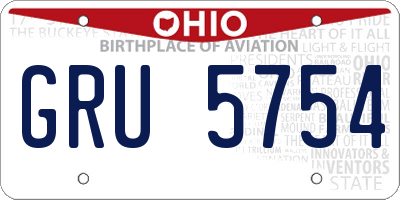 OH license plate GRU5754