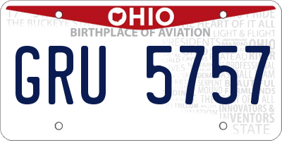 OH license plate GRU5757