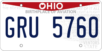 OH license plate GRU5760