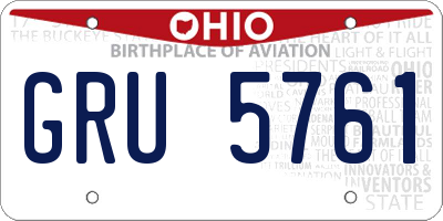 OH license plate GRU5761
