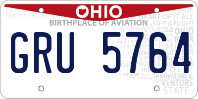 OH license plate GRU5764