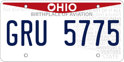 OH license plate GRU5775