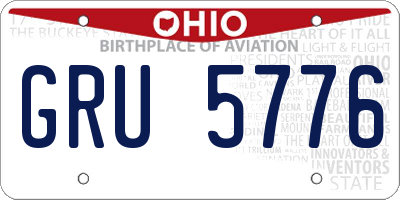 OH license plate GRU5776