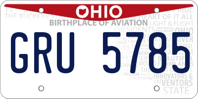 OH license plate GRU5785