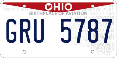 OH license plate GRU5787