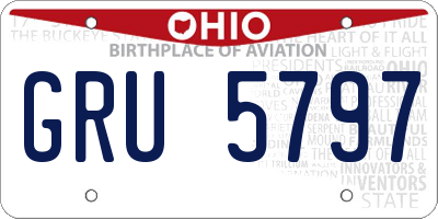 OH license plate GRU5797