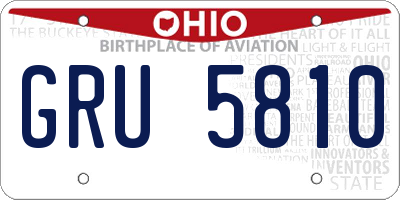 OH license plate GRU5810