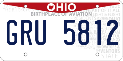 OH license plate GRU5812