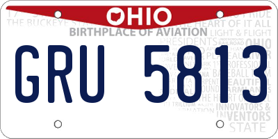 OH license plate GRU5813