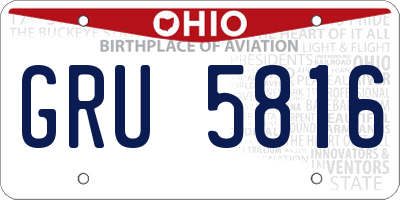 OH license plate GRU5816