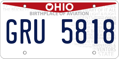 OH license plate GRU5818