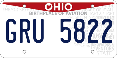 OH license plate GRU5822