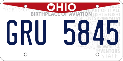 OH license plate GRU5845