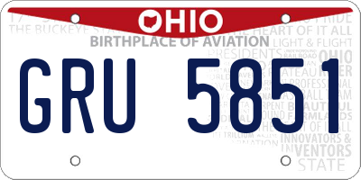 OH license plate GRU5851