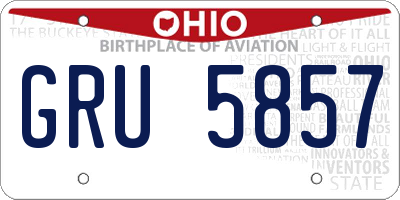 OH license plate GRU5857