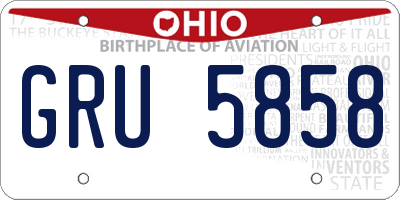 OH license plate GRU5858
