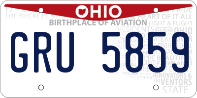 OH license plate GRU5859