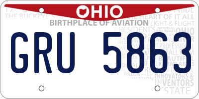 OH license plate GRU5863