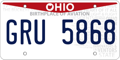 OH license plate GRU5868