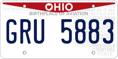 OH license plate GRU5883