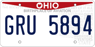 OH license plate GRU5894