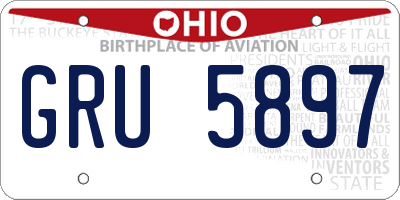 OH license plate GRU5897